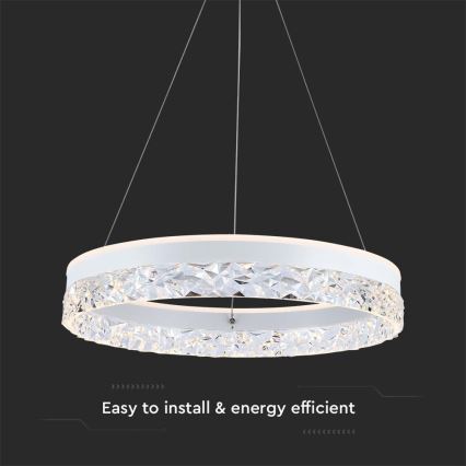 LED Pakabinamas sietynas LED/25W/230V 3000K diametras 50 cm balta