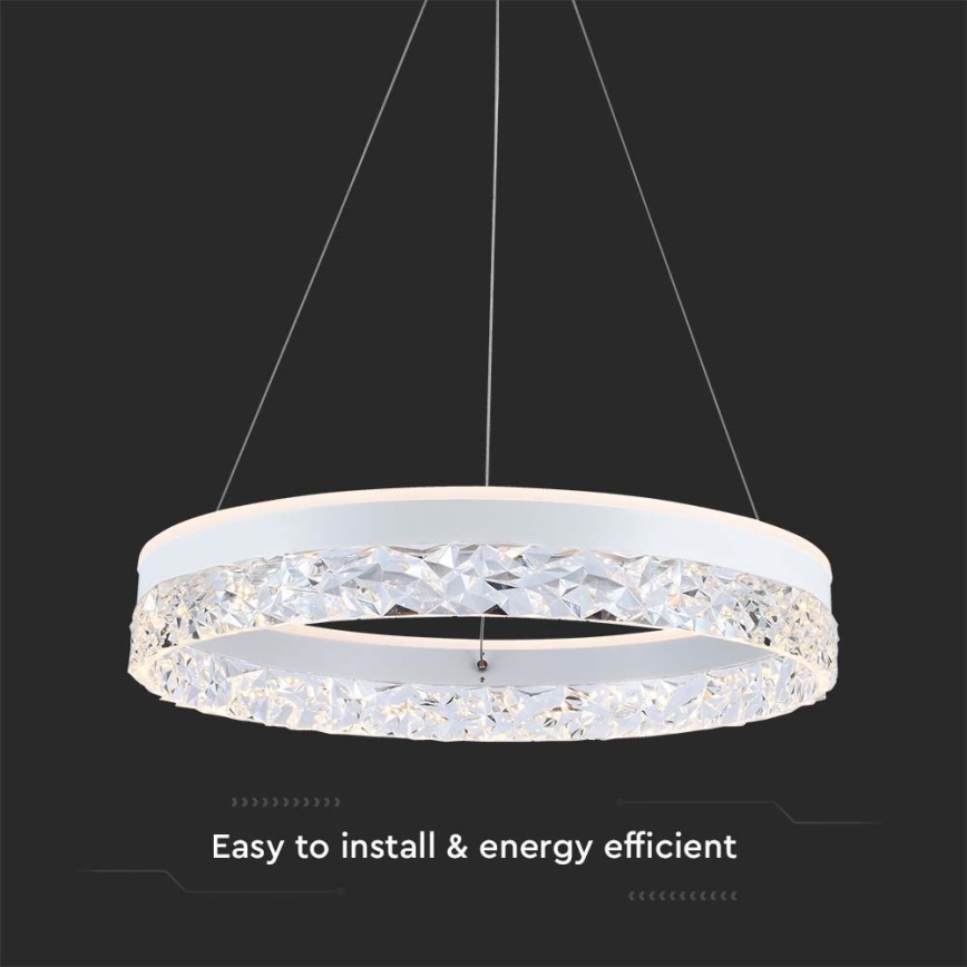 LED Pakabinamas sietynas LED/25W/230V 3000K diametras 50 cm balta
