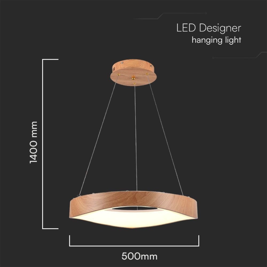 LED Pakabinamas sietynas LED/25W/230V 3000K ø 50 cm ruda