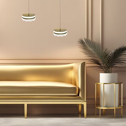 LED Pakabinamas sietynas LED/25W/230V diametras 20 cm auksas