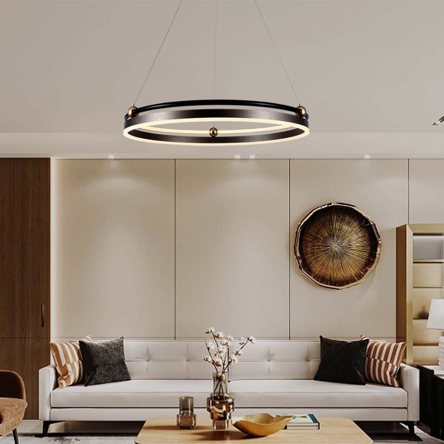 LED Pakabinamas sietynas LED/30W/230V 3000K diametras 62 cm ruda
