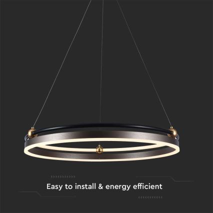 LED Pakabinamas sietynas LED/30W/230V 3000K diametras 62 cm ruda