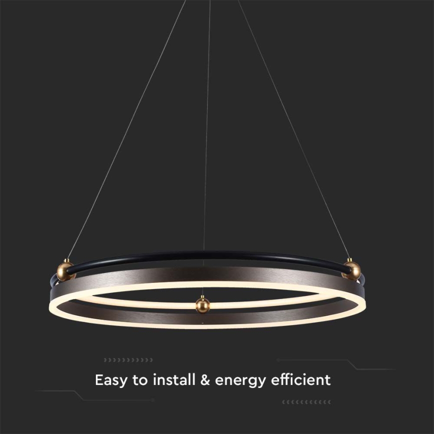 LED Pakabinamas sietynas LED/30W/230V 3000K diametras 62 cm ruda