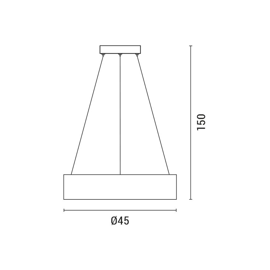 LED Pakabinamas sietynas LED/30W/230V 3000K diametras 45 cm juoda/ąžuolas