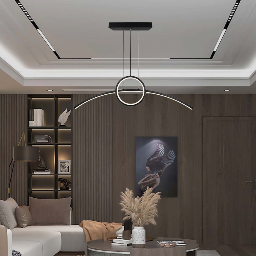 LED Pakabinamas sietynas LED/30W/230V 4000K 88 cm juoda