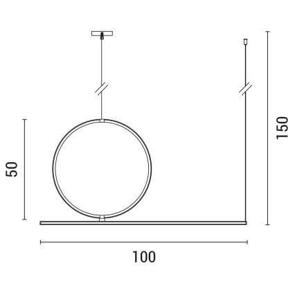 LED Pakabinamas sietynas LED/32W/230V 3000K juoda