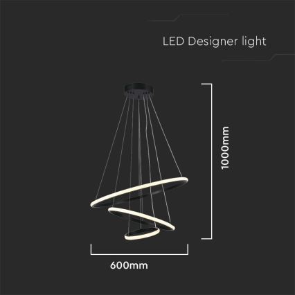 LED Pakabinamas sietynas LED/32W/230V 3000K juoda