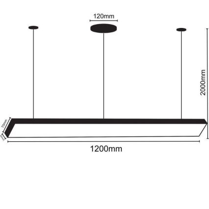 LED Pakabinamas sietynas LED/32W/230V 4000K diametras 120 cm juoda