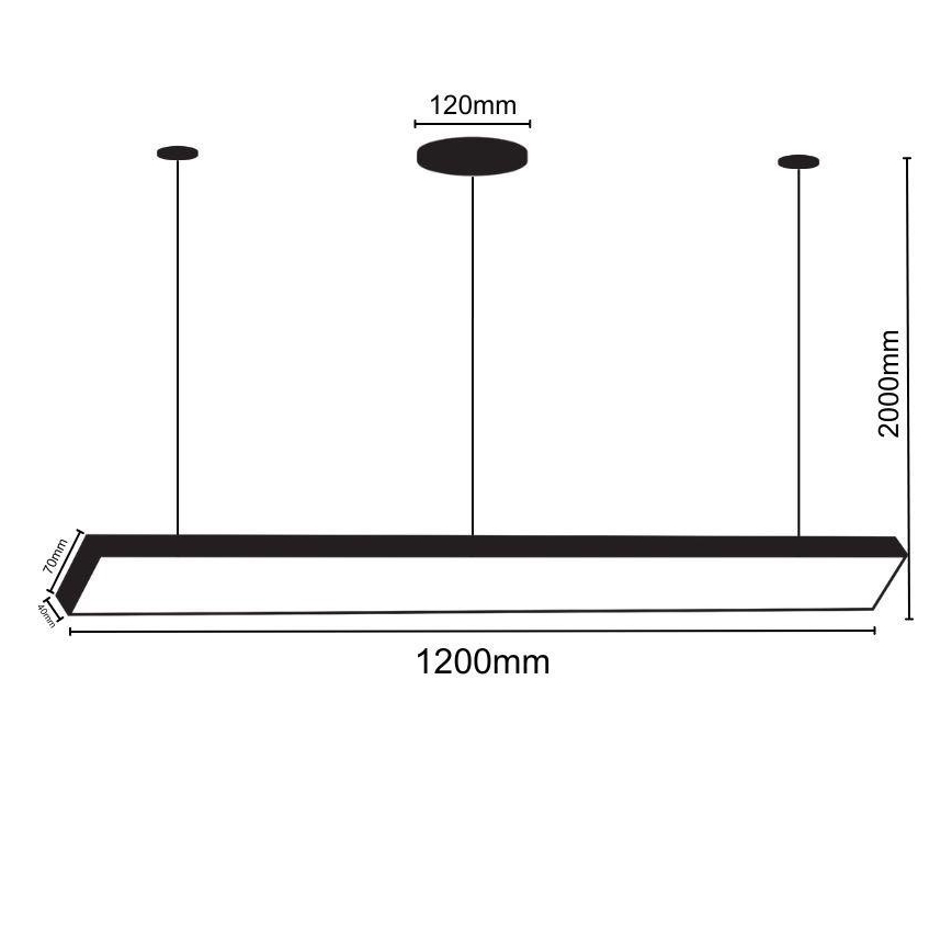 LED Pakabinamas sietynas LED/32W/230V 4000K diametras 120 cm juoda