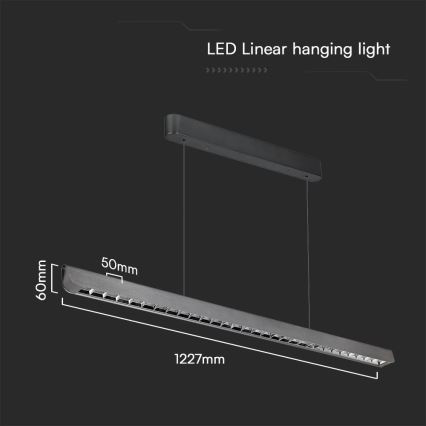 LED Pakabinamas sietynas LED/36W/230V 3000/4000/6400K antracitas