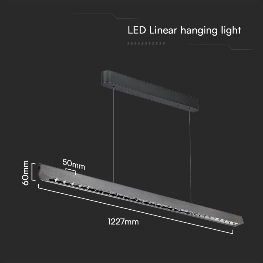 LED Pakabinamas sietynas LED/36W/230V 3000/4000/6400K antracitas