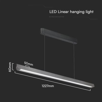 LED Pakabinamas sietynas LED/36W/230V 3000/4000/6400K antracitas