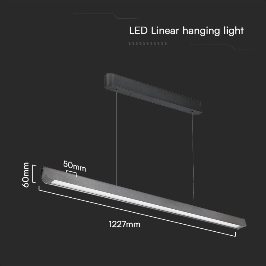 LED Pakabinamas sietynas LED/36W/230V 3000/4000/6400K antracitas