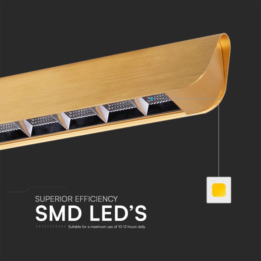LED Pakabinamas sietynas LED/36W/230V 3000/4000/6400K auksas