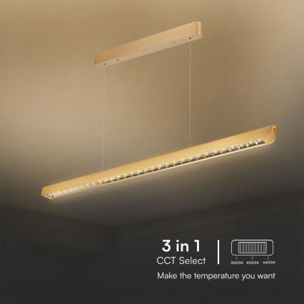 LED Pakabinamas sietynas LED/36W/230V 3000/4000/6400K auksas