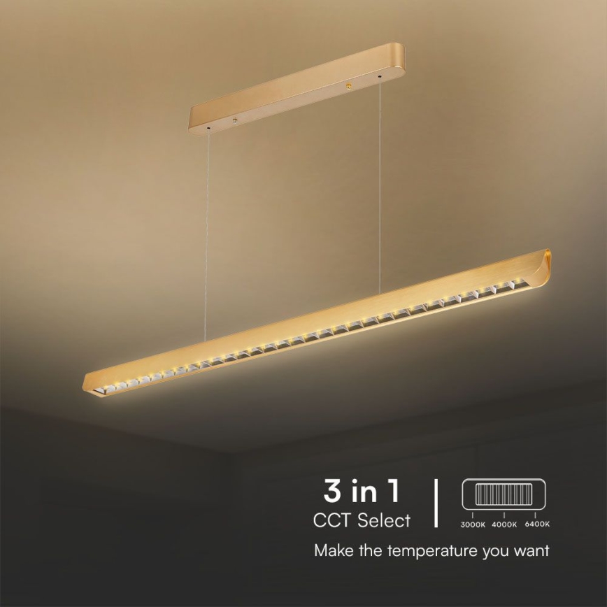 LED Pakabinamas sietynas LED/36W/230V 3000/4000/6400K auksas