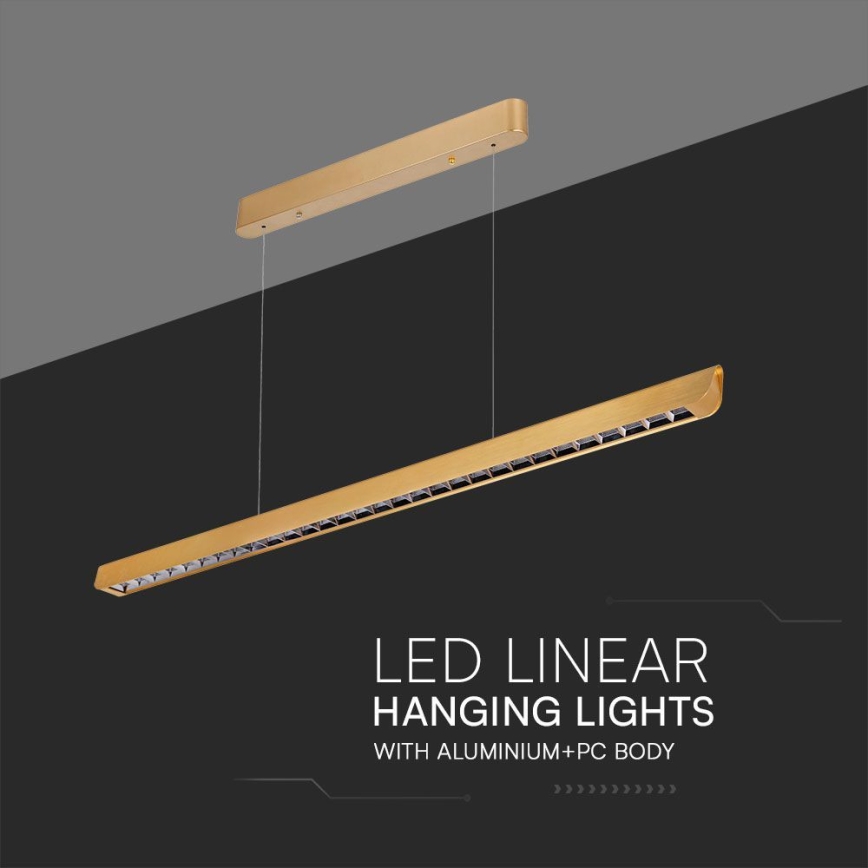 LED Pakabinamas sietynas LED/36W/230V 3000/4000/6400K auksas