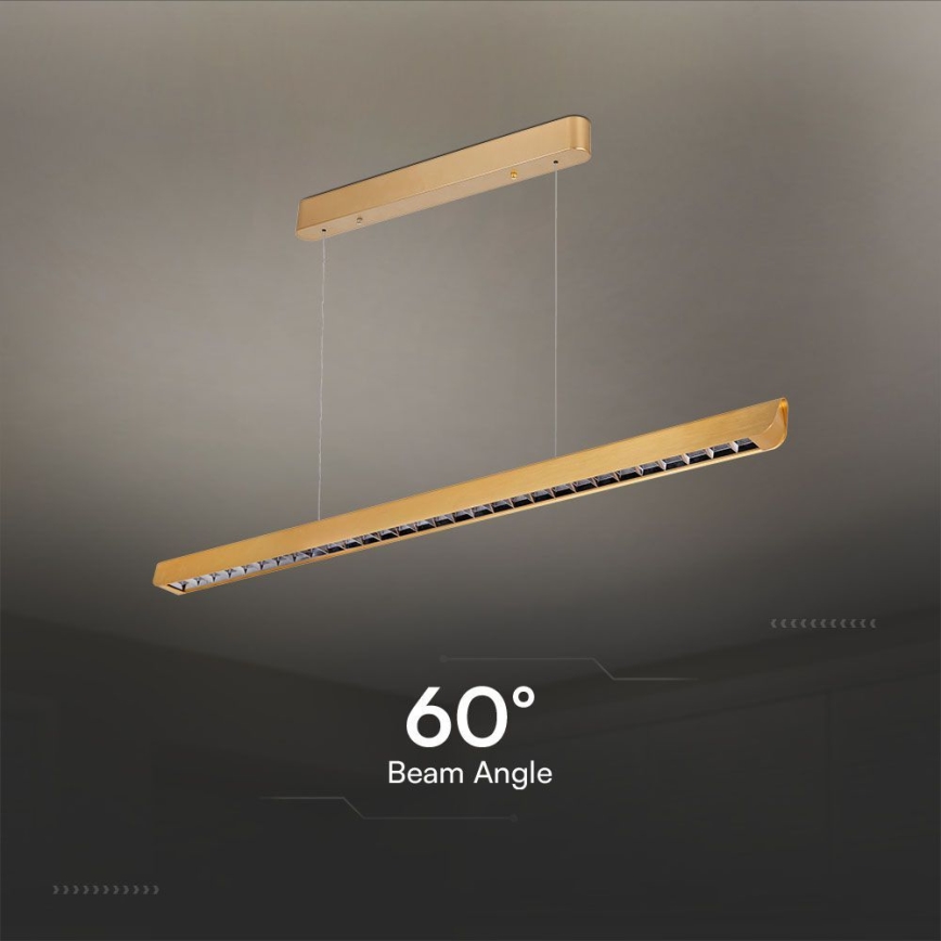 LED Pakabinamas sietynas LED/36W/230V 3000/4000/6400K auksas