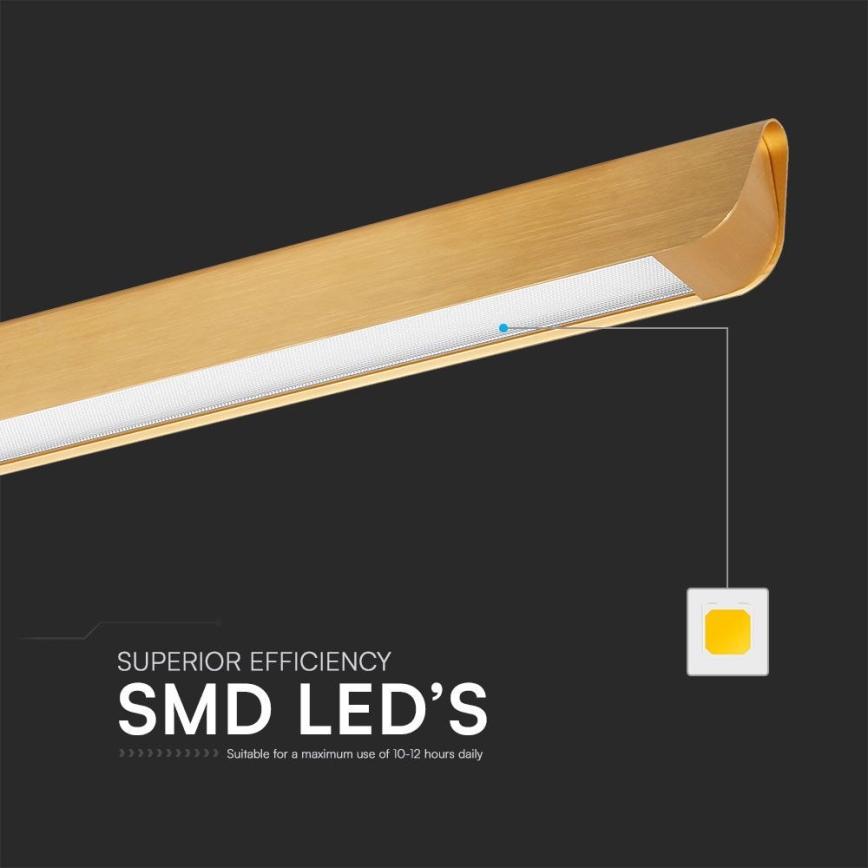 LED Pakabinamas sietynas LED/36W/230V 3000/4000/6400K auksas