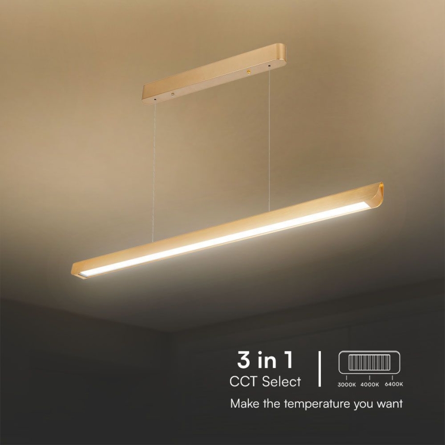 LED Pakabinamas sietynas LED/36W/230V 3000/4000/6400K auksas