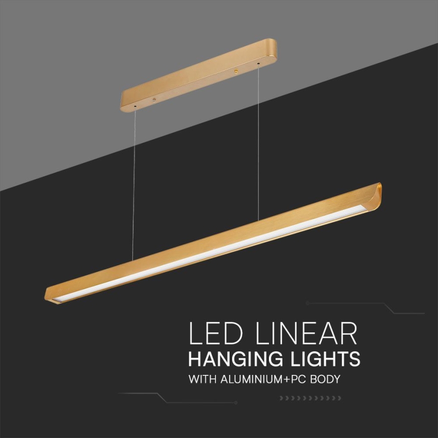 LED Pakabinamas sietynas LED/36W/230V 3000/4000/6400K auksas