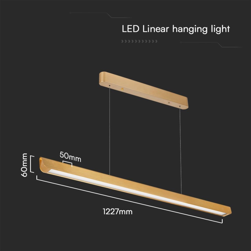 LED Pakabinamas sietynas LED/36W/230V 3000/4000/6400K auksas