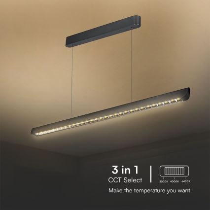 LED Pakabinamas sietynas LED/36W/230V 3000/4000/6400K juoda