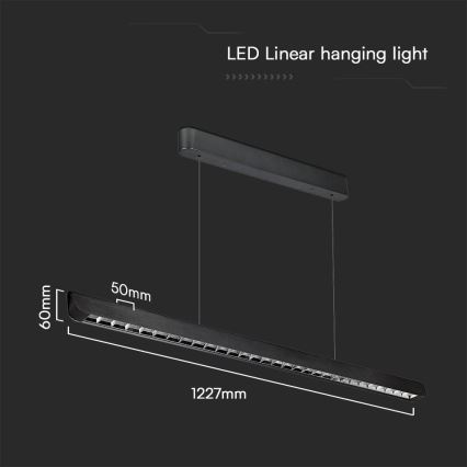 LED Pakabinamas sietynas LED/36W/230V 3000/4000/6400K juoda