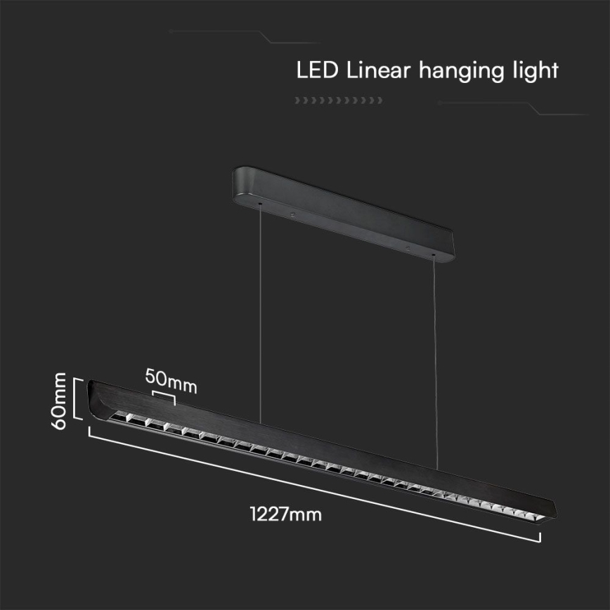 LED Pakabinamas sietynas LED/36W/230V 3000/4000/6400K juoda