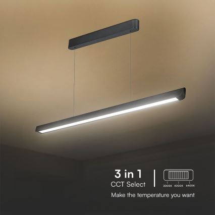 LED Pakabinamas sietynas LED/36W/230V 3000/4000/6400K juoda