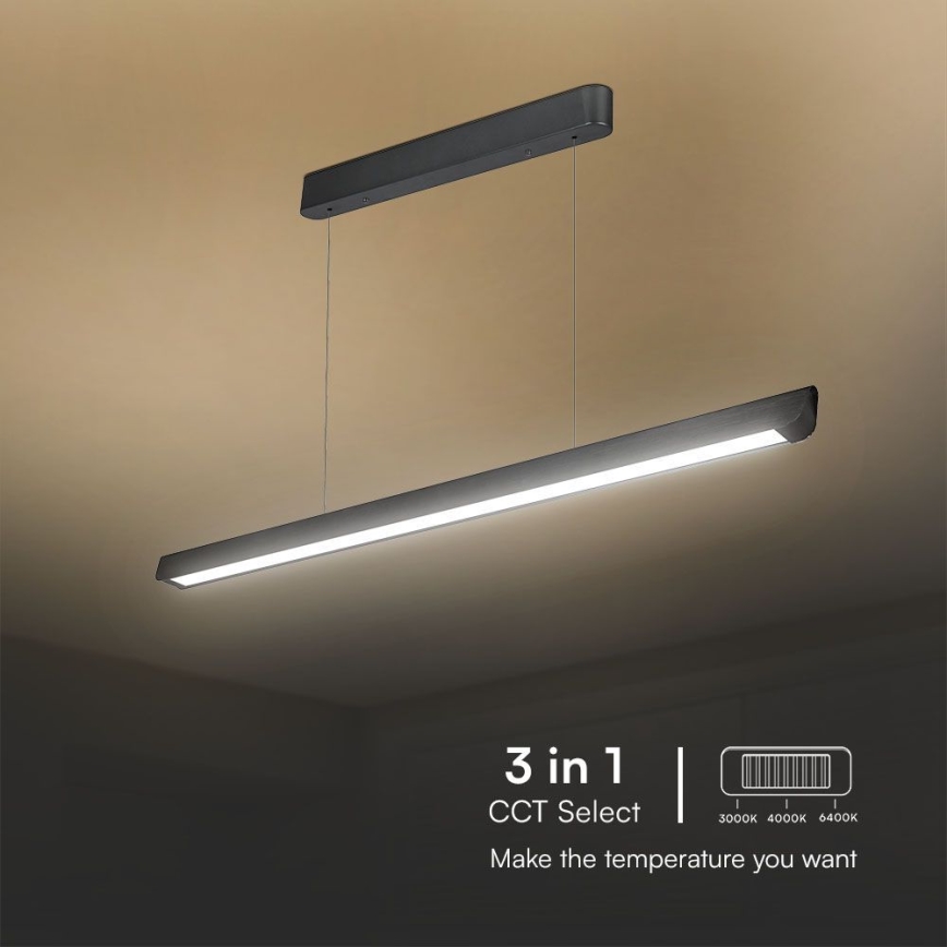 LED Pakabinamas sietynas LED/36W/230V 3000/4000/6400K juoda