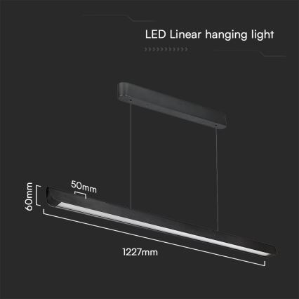LED Pakabinamas sietynas LED/36W/230V 3000/4000/6400K juoda