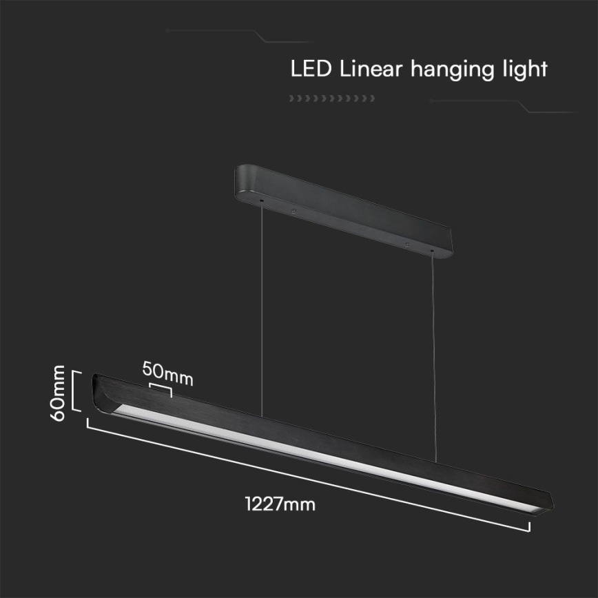 LED Pakabinamas sietynas LED/36W/230V 3000/4000/6400K juoda