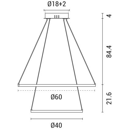 LED Pakabinamas sietynas LED/37W/230V 3000K balta