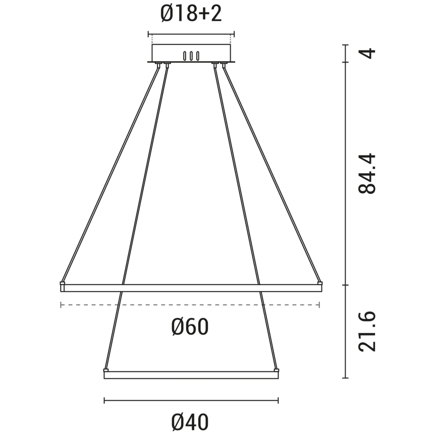 LED Pakabinamas sietynas LED/37W/230V 3000K balta