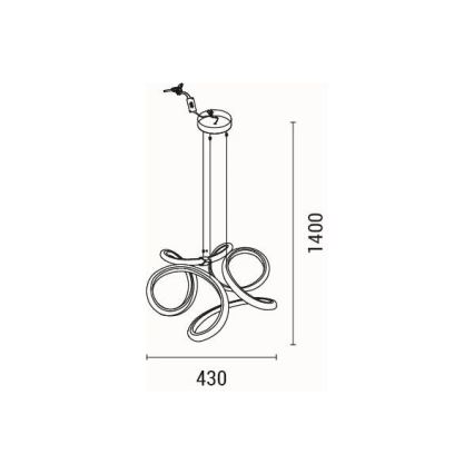 LED Pakabinamas sietynas LED/38W/230V 3000K