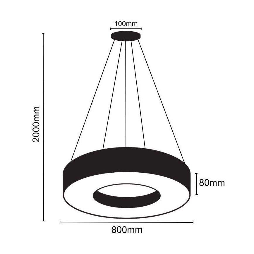 LED Pakabinamas sietynas LED/40W/230V 4000K diametras 80 cm