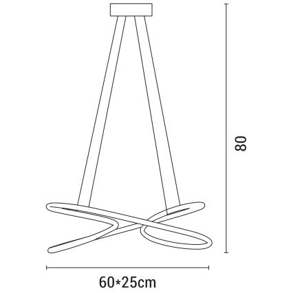 LED Pakabinamas sietynas LED/40W/230V 4000K juoda