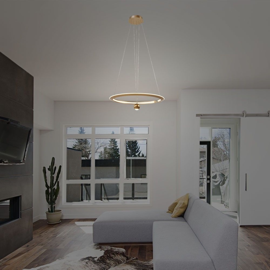 LED Pakabinamas sietynas LED/45W/230V 3000K diametras 62 cm auksas