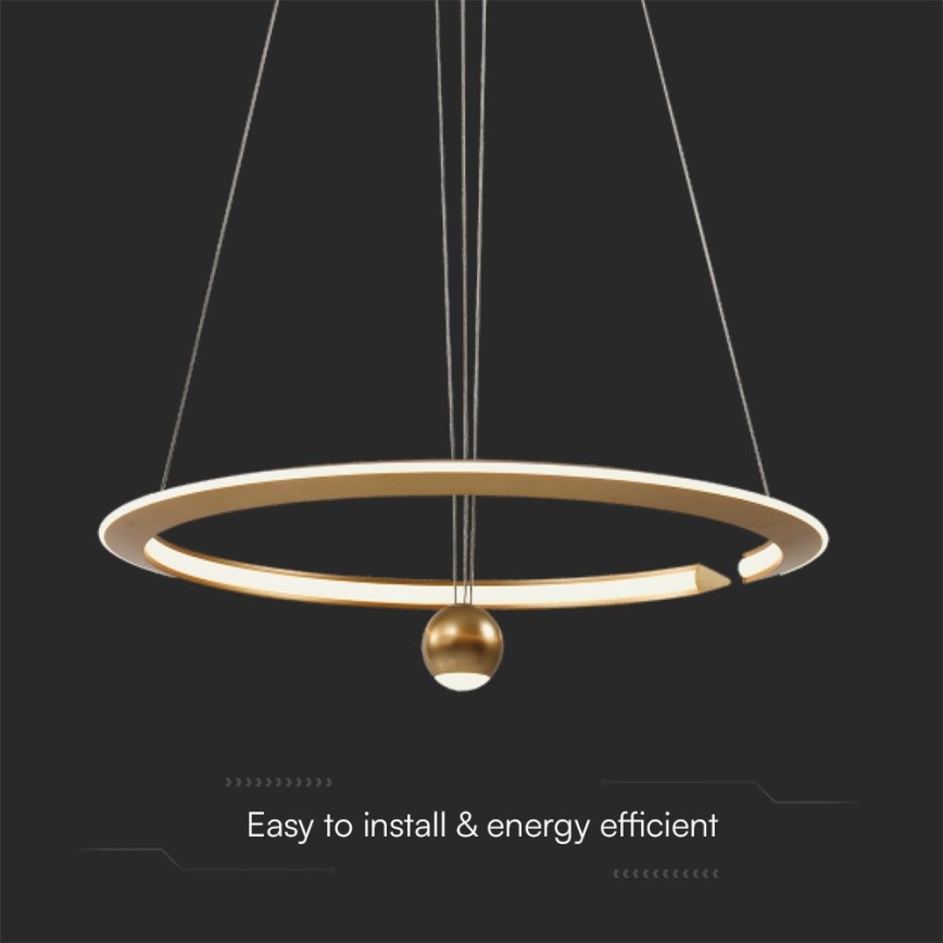 LED Pakabinamas sietynas LED/45W/230V 3000K diametras 62 cm auksas