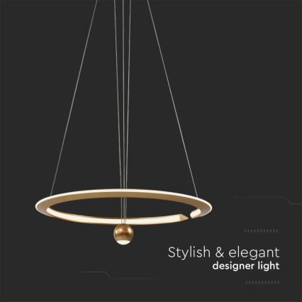 LED Pakabinamas sietynas LED/45W/230V 3000K diametras 62 cm auksas