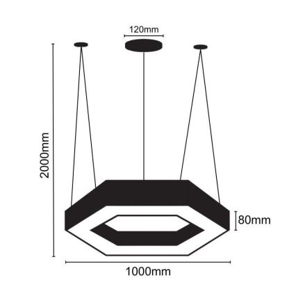 LED Pakabinamas sietynas LED/50W/230V 4000K diametras 100 cm