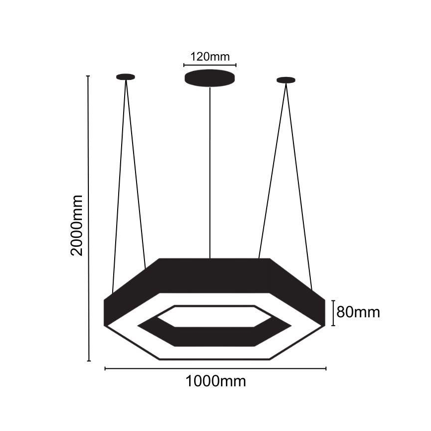 LED Pakabinamas sietynas LED/50W/230V 4000K diametras 100 cm
