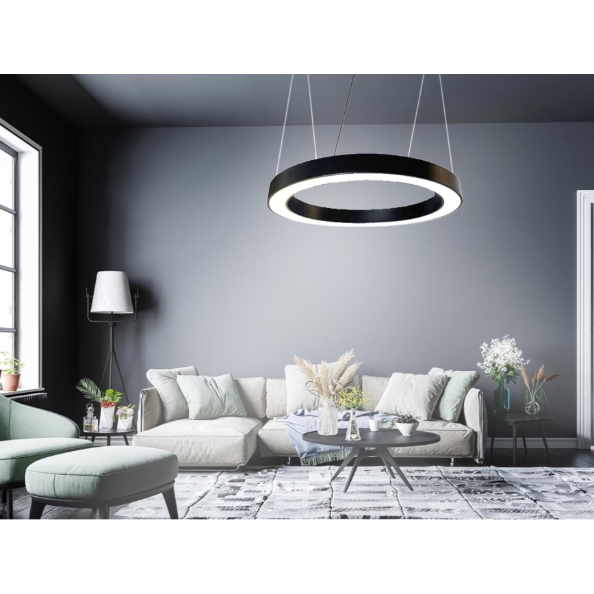 LED Pakabinamas sietynas LED/50W/230V 4000K diametras 100 cm juoda