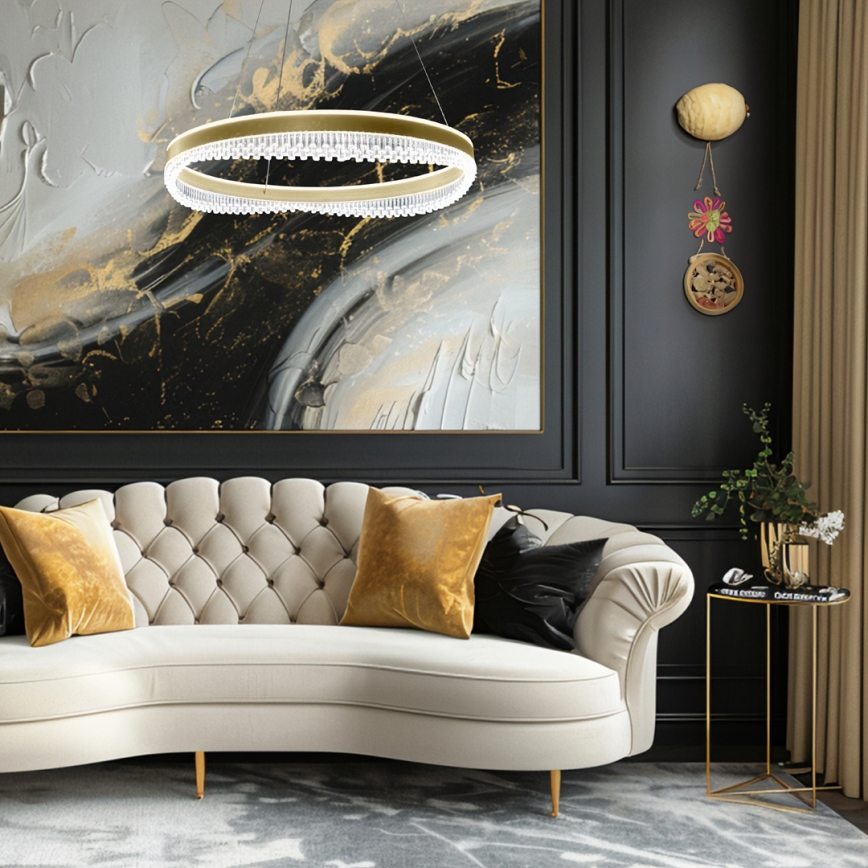 LED Pakabinamas sietynas LED/52W/230V diametras 60 cm auksas