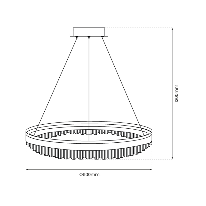 LED Pakabinamas sietynas LED/52W/230V diametras 60 cm auksas