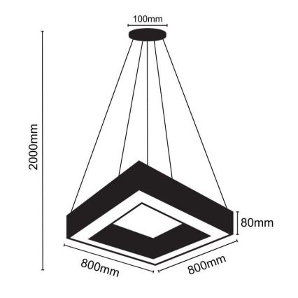 LED Pakabinamas sietynas LED/55W/230V 4000K 80x80 cm