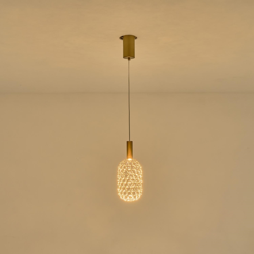 LED Pakabinamas sietynas LED/6,3W/230V 3000K auksas diametras 20 cm