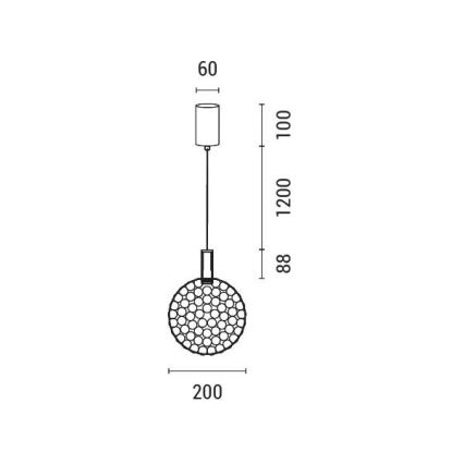 LED Pakabinamas sietynas LED/6,3W/230V 3000K auksas diametras 20 cm