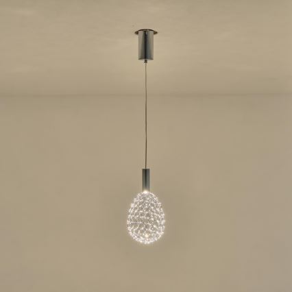 LED Pakabinamas sietynas LED/6,3W/230V 3000K blizgus chromas diametras 14 cm